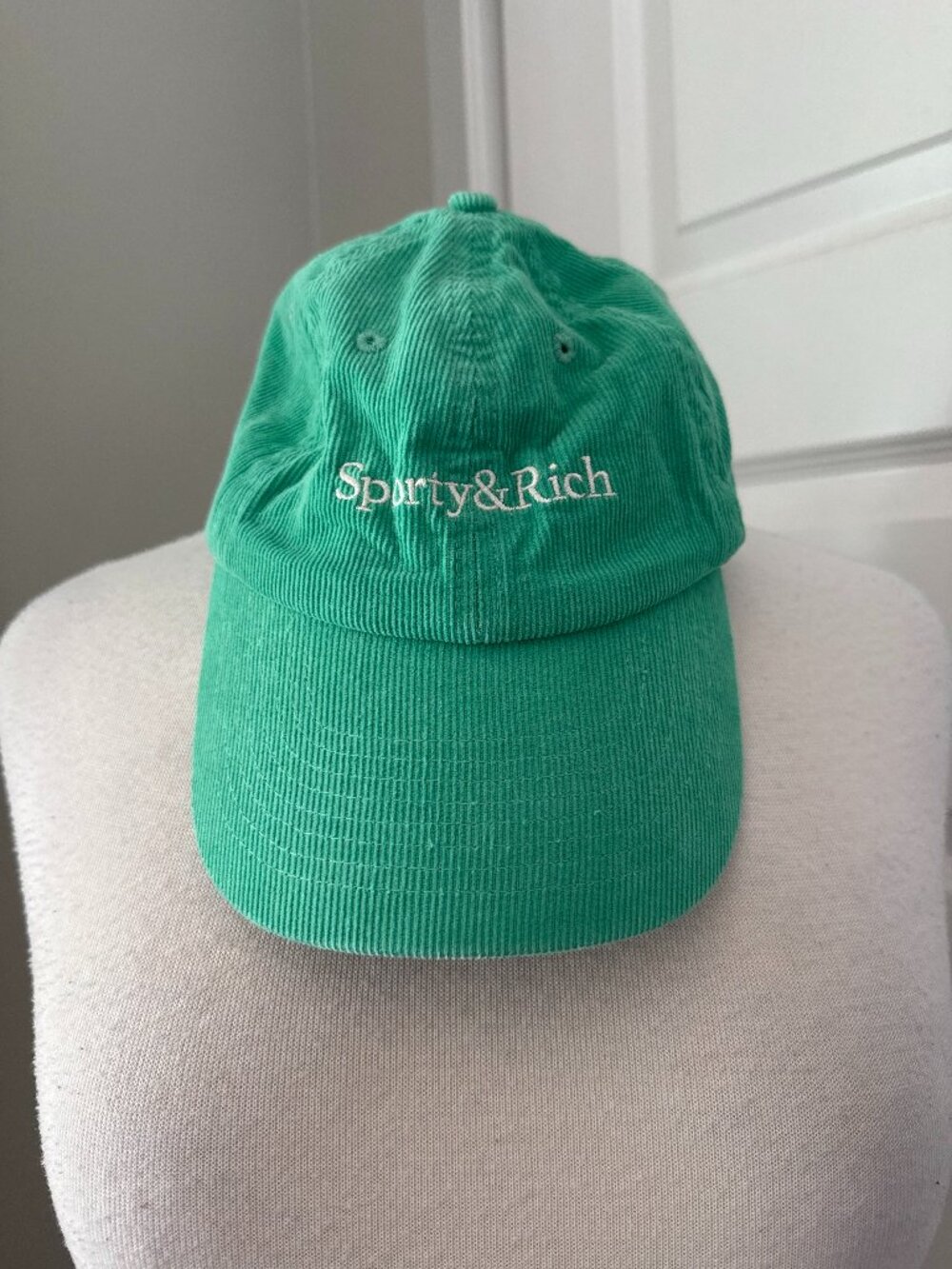 Sporty & Rich Serif Logo Corduroy Hat